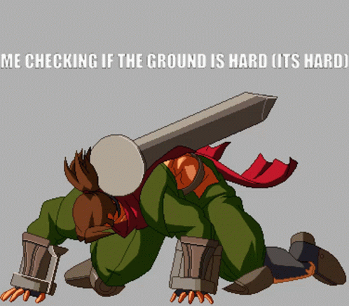 Man Checking if Ground is Hard