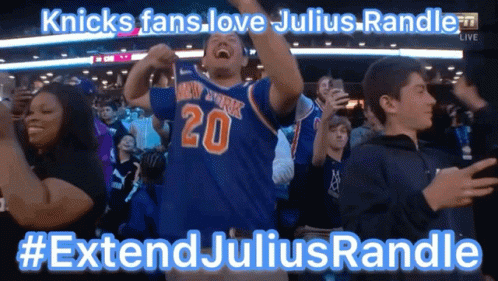 Man Cheering in Knicks Jersey