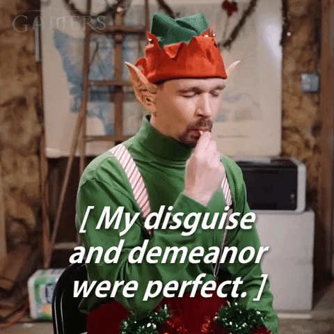 Man Christmas Elf Disguise Demeanor GIF