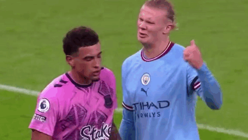 Man City Erling Haaland Arguing GIF