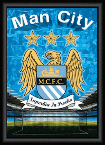 Man City M.C.F.C. Poster with Eagle and Stars