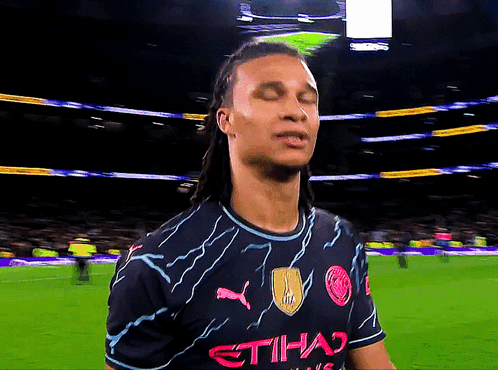 Man City Nathan Ake Braided Hair GIF
