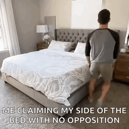 Man Claiming My Side Of The Bed No Opposition GIF