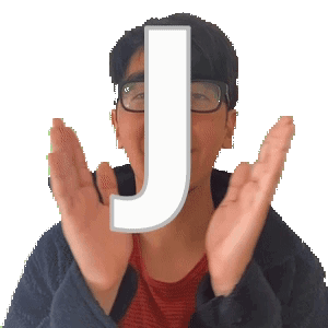 Man Claps With Letter J GIF