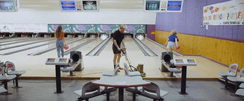Man Cleaning The Bowling Alley GIF