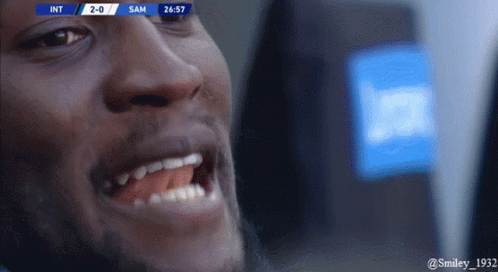 Man Close Up with Score 2-0 Sam