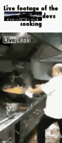 Man Cooking Live Footage of Devs Cooking