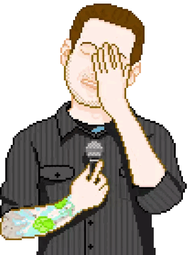 Man Covering Eyes Pixel Art