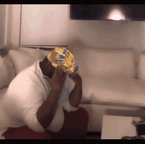 Man Covering Face With Golden State Warriors Hat