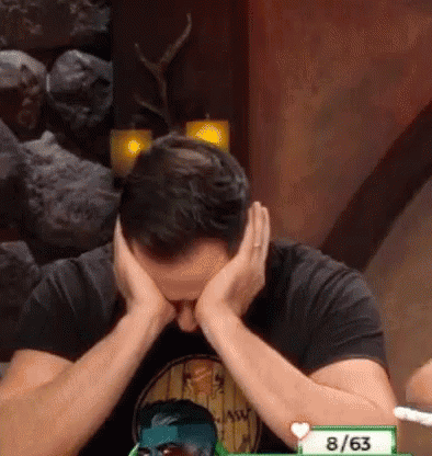 Man Covering Face With Hands And 8 63 Card GIF