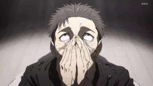 Man Covering Face with Hands MBS