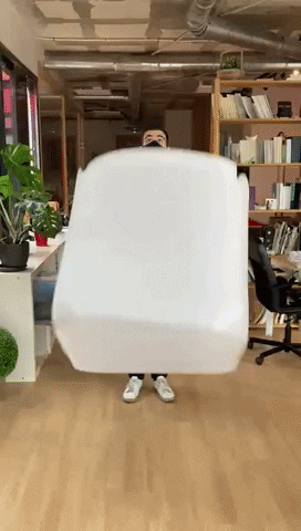 Man Covering Himself Disappear GIF