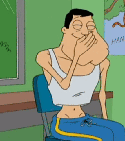 Man Covering Mouth in Front of Han Poster
