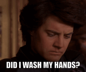 Man Covering Mouth Saying Did I Wash My Hands