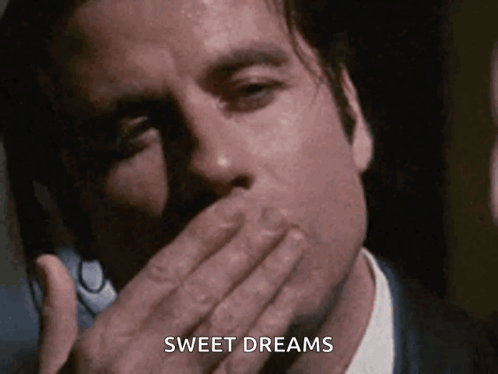 Man Covering Mouth Sweet Dreams GIF