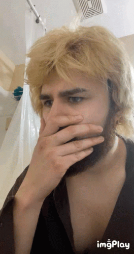 Man Covering Mouth With Hand GIF