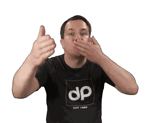 Man Covering Mouth with Hands