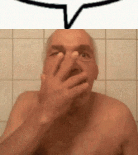 Man Covering Nose With Hand and Speech Bubble