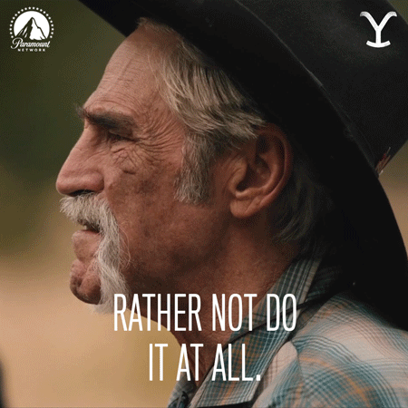 Man Cowboy Hat Saying Rather Not Do It at All
