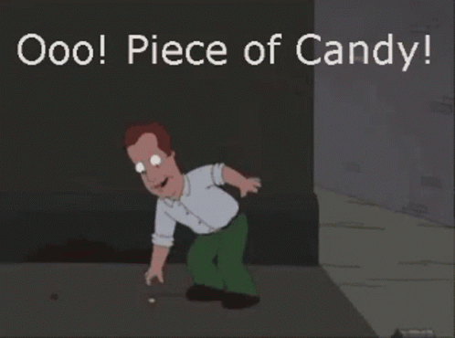 Man Crawling with Piece of Candy