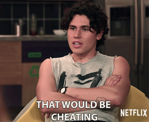 Man Crosses Arms Saying That Would Be Cheating