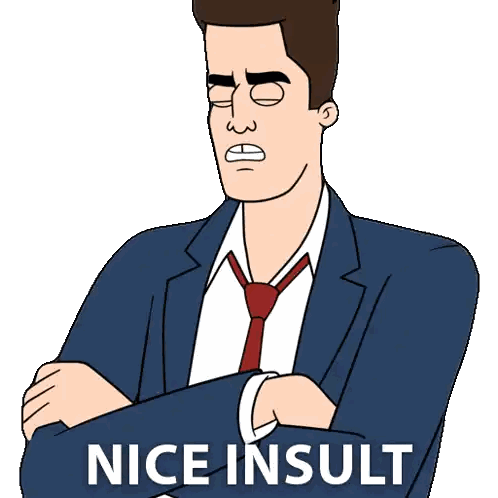 Man Crossing Arms Saying Nice Insult