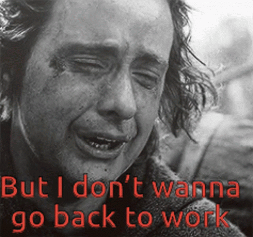 Man Crying But I Don't Wanna Go Back To Work