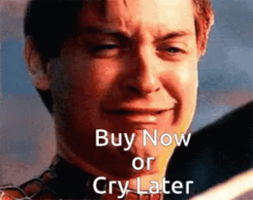 Man Crying Buy Now Or Cry Later GIF