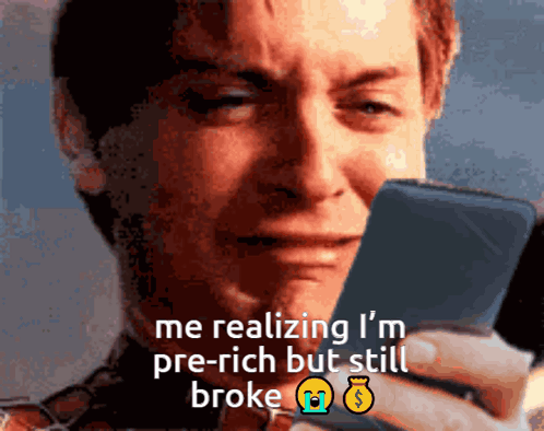 Man Crying Me Realizing I'm Pre-Rich Still Broke GIF
