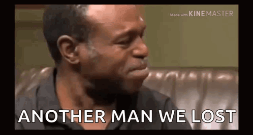 Man Crying on Couch Saying Another Man We Lost
