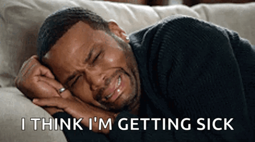 Man Crying on Couch Saying Getting Sick