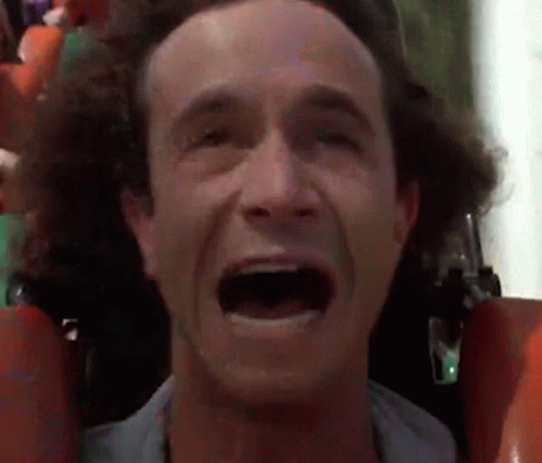 Man Crying on Roller Coaster