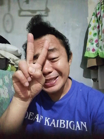 Man Crying Peace GIF