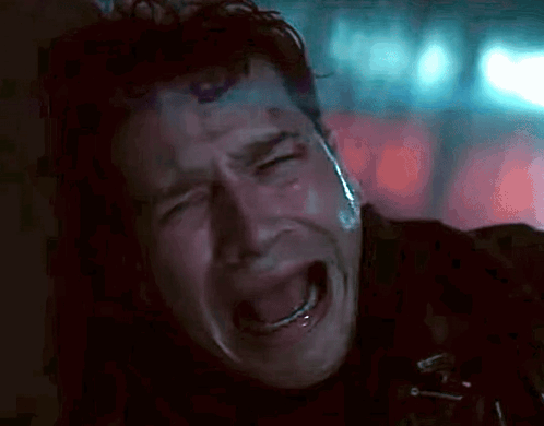 Man Crying with Tear from Nose