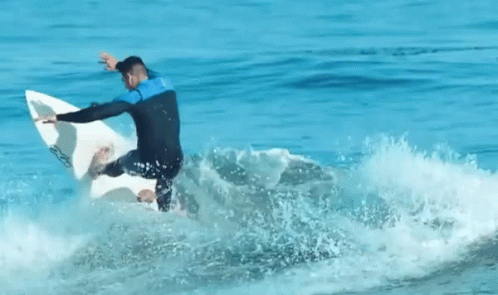 Man Curve Ride Surfing Waves GIF