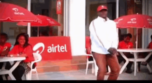 Man Dancing At Airtel Sign GIF