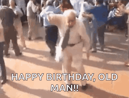 Man Dancing Happy Birthday Old Man GIF