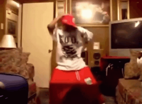 Man Dancing in '00' Shirt