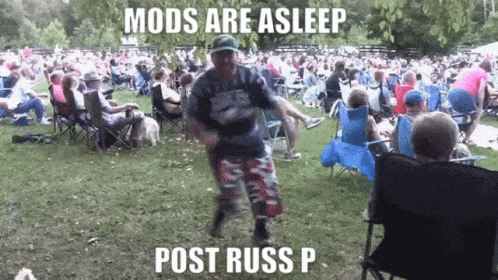 Man Dancing In Front Of Crowd Mods Are Asleep Post Russ P GIF