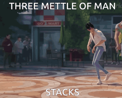 Man Dancing in Front of Do 2 Mart Store