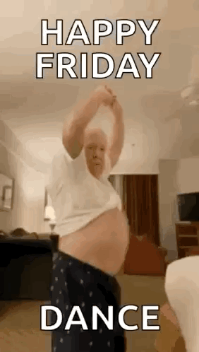 Man Dancing In Living Room Happy Friday Dance GIF