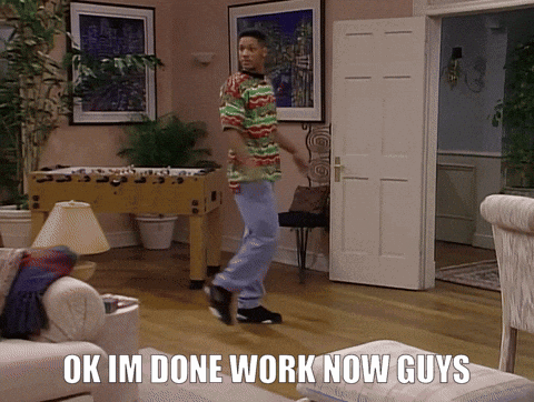 Man Dancing in Living Room Saying Ok Im Done