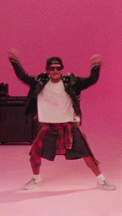 Man Dancing in Pink Background