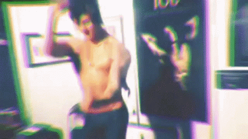 Man Dancing In Room With 100 Sign GIF