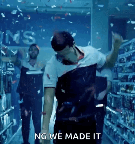 Man Dancing In Store With Made It GIF