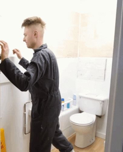 Man Dancing In The Bathroom GIF