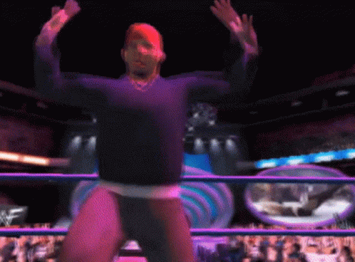 Man Dancing in Wrestling Ring