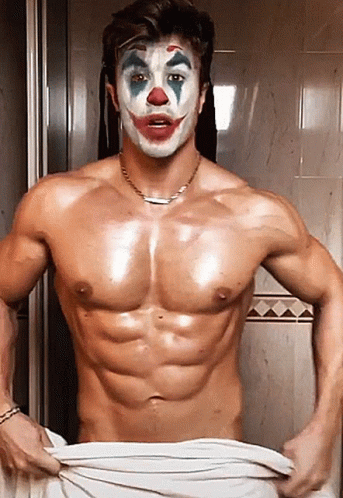 Man Dancing Muscle Man Clown Tease GIF
