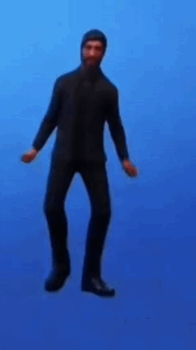 Man Dancing on Blue Background