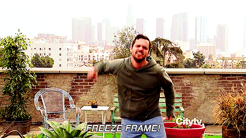 Man Dancing on Rooftop Freeze Frame